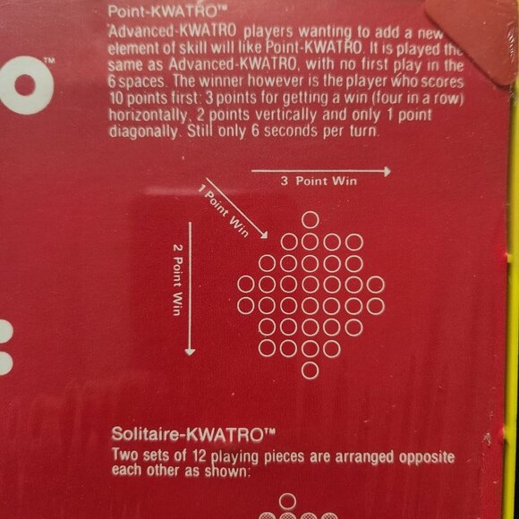 Vintage Loren Dunton KWATRO 4-In-A-Row Marble Game 2 Players Ages 8 to 88 - Picture 4 of 6